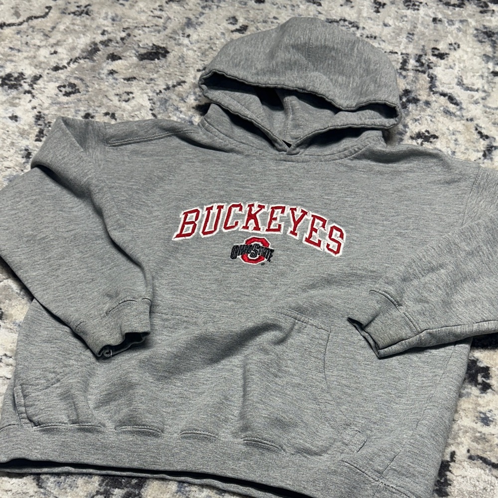 Starter Ohio State Buckeyes Youth 12/14 Hoodie Gray Pullover Sweatshirt NCAA OSU - Picture 3 of 6